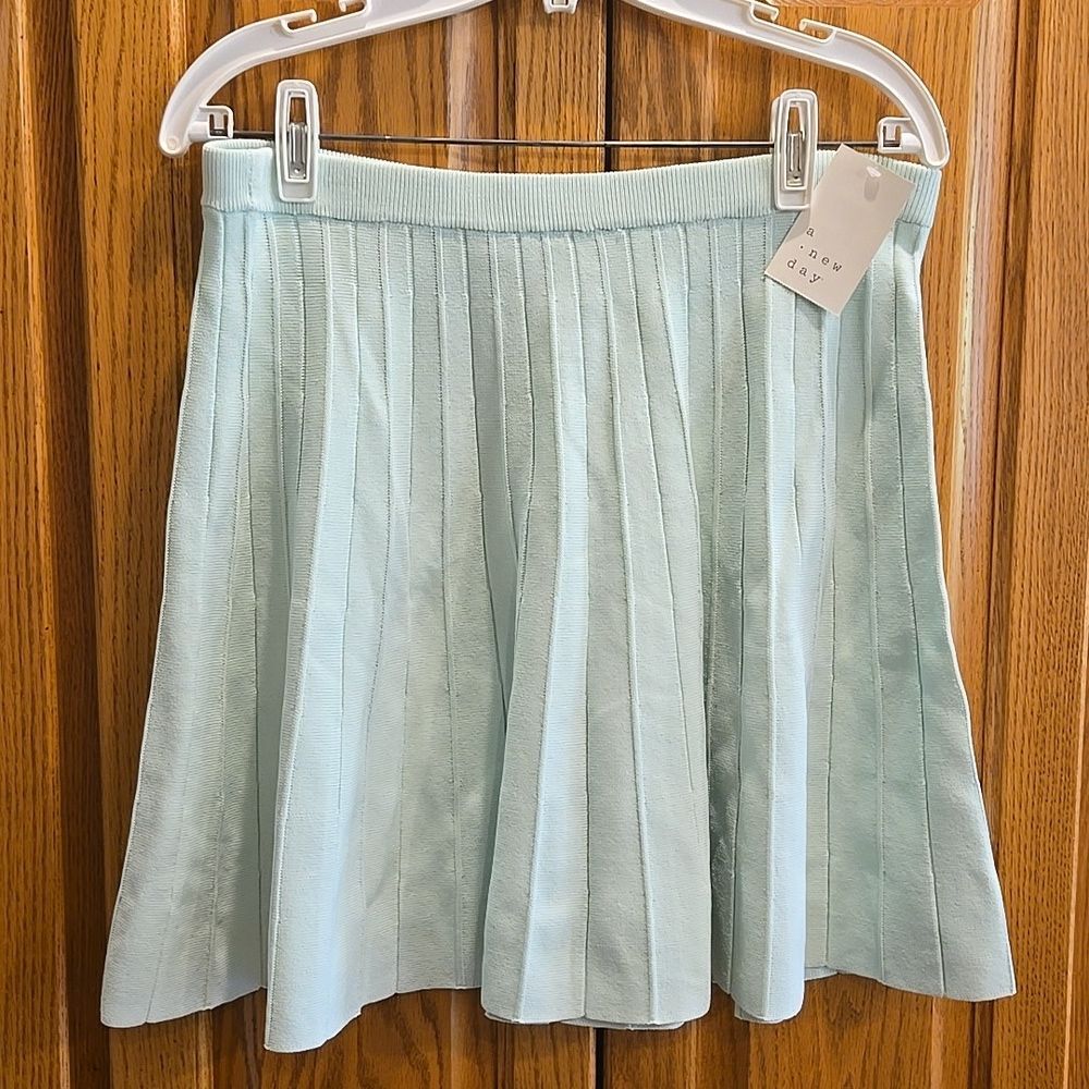 Womens Xlarge Pleated Sweater Skirt  A New Day Mint Green Fall Size Xl - Picture 5 of 16